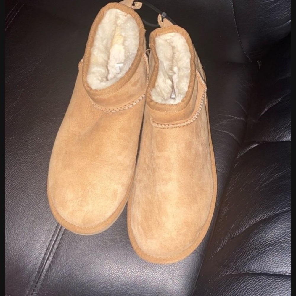 UGG Tan Shearling Ankle Boots